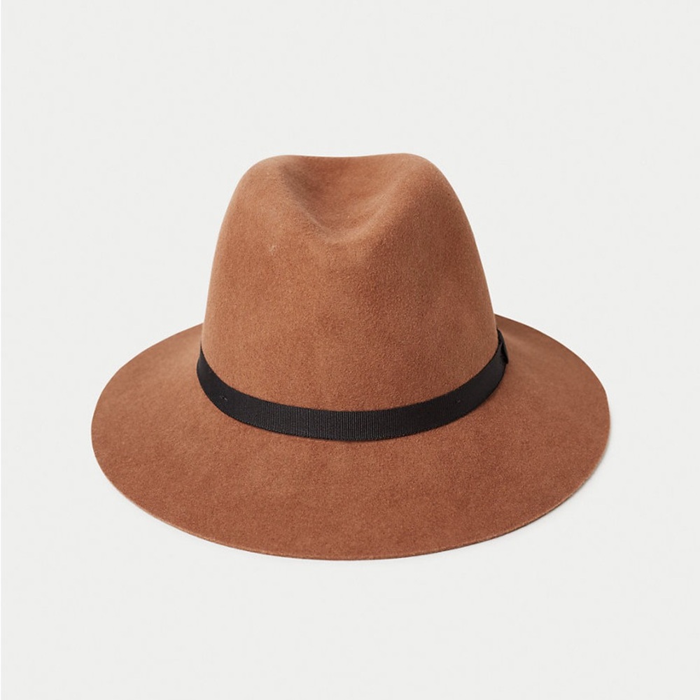 Aritzia Auxiliary Brown Wool Fedora Hat